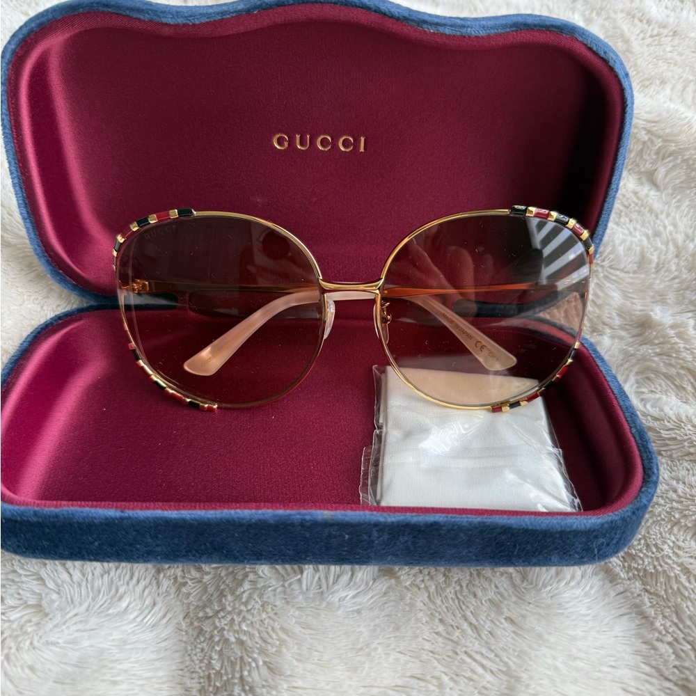 Gucci Gold Oversized Sunglasses